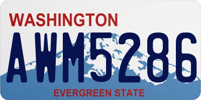 WA license plate AWM5286