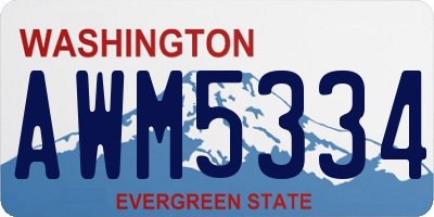 WA license plate AWM5334