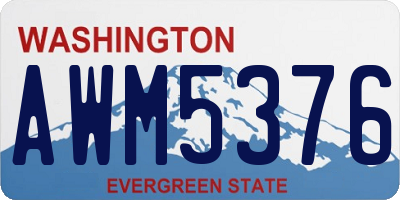 WA license plate AWM5376