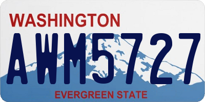 WA license plate AWM5727