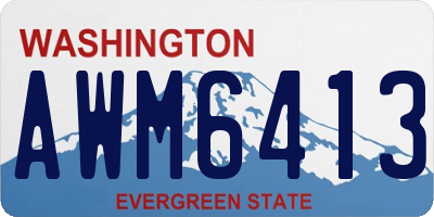 WA license plate AWM6413