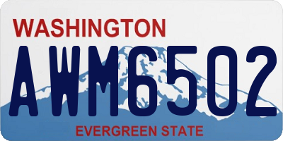 WA license plate AWM6502
