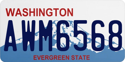 WA license plate AWM6568