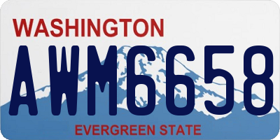 WA license plate AWM6658