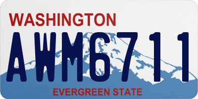 WA license plate AWM6711