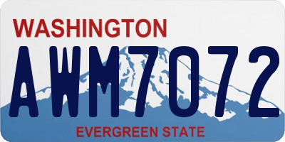 WA license plate AWM7072