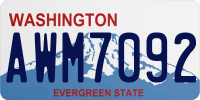 WA license plate AWM7092