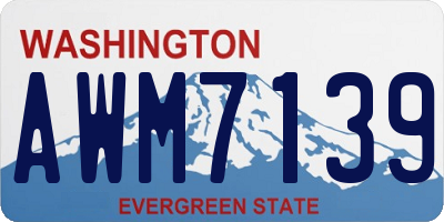 WA license plate AWM7139