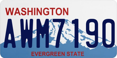 WA license plate AWM7190