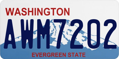 WA license plate AWM7202