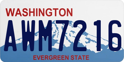 WA license plate AWM7216