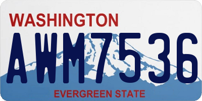 WA license plate AWM7536