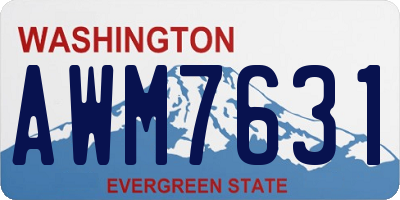 WA license plate AWM7631