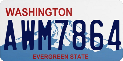 WA license plate AWM7864