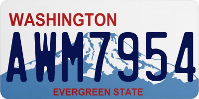 WA license plate AWM7954