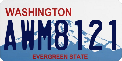 WA license plate AWM8121
