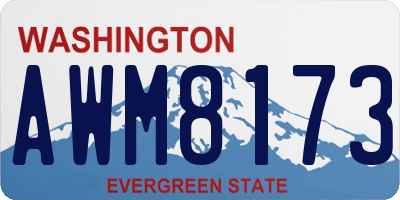 WA license plate AWM8173