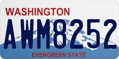 WA license plate AWM8252