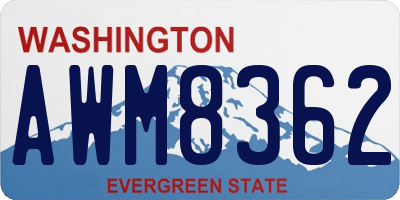WA license plate AWM8362