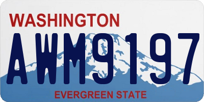 WA license plate AWM9197
