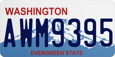 WA license plate AWM9395