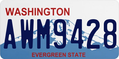 WA license plate AWM9428