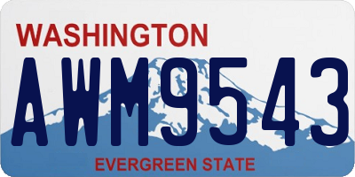 WA license plate AWM9543
