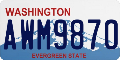 WA license plate AWM9870