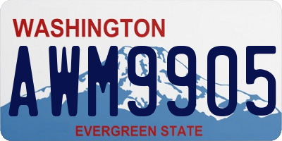 WA license plate AWM9905
