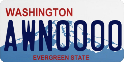 WA license plate AWN0000