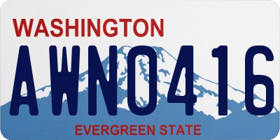 WA license plate AWN0416
