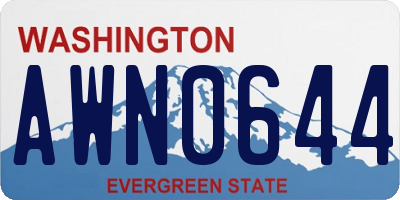 WA license plate AWN0644