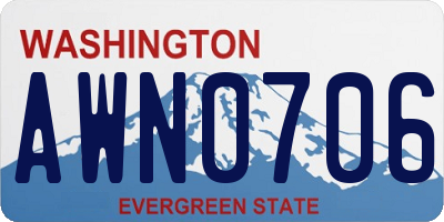 WA license plate AWN0706