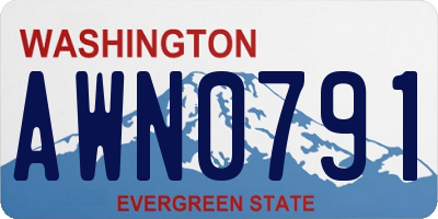 WA license plate AWN0791