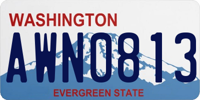 WA license plate AWN0813
