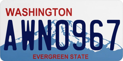 WA license plate AWN0967
