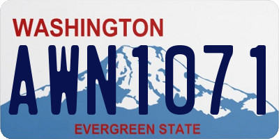 WA license plate AWN1071