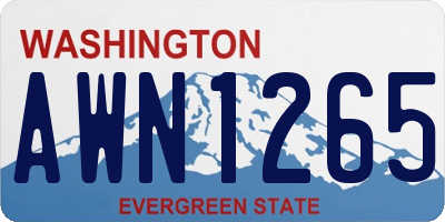 WA license plate AWN1265
