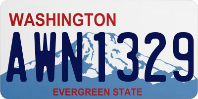 WA license plate AWN1329