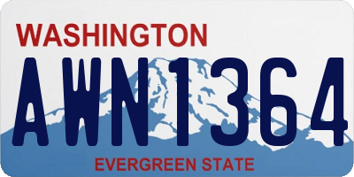 WA license plate AWN1364