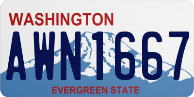 WA license plate AWN1667