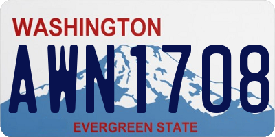 WA license plate AWN1708