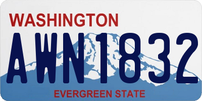 WA license plate AWN1832