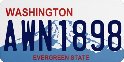 WA license plate AWN1898