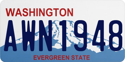 WA license plate AWN1948