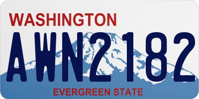 WA license plate AWN2182