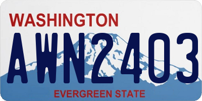 WA license plate AWN2403