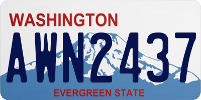 WA license plate AWN2437