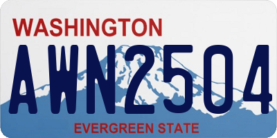 WA license plate AWN2504