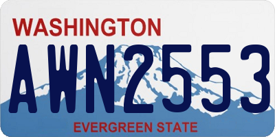WA license plate AWN2553